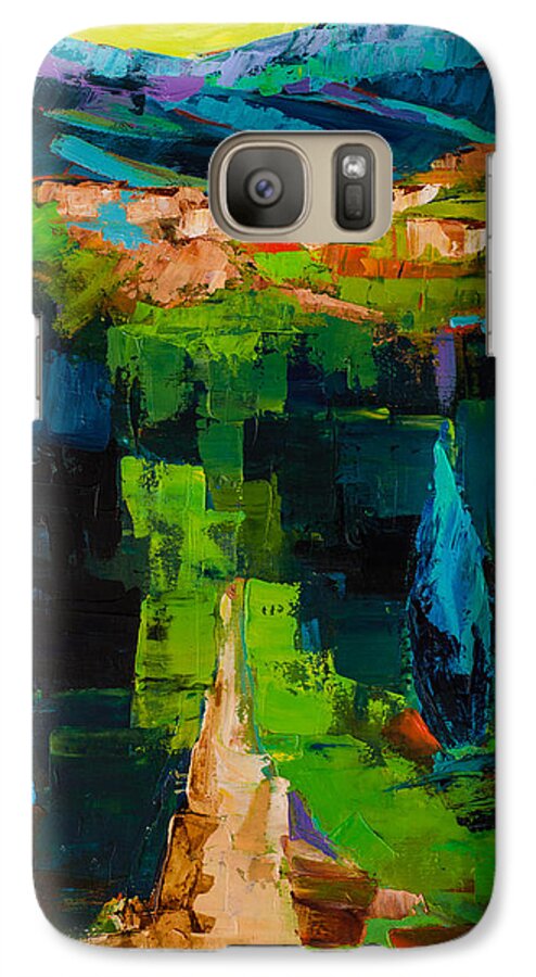 Tuscany Galaxy S7 Case featuring the painting Toward the tuscan village by Elise Palmigiani