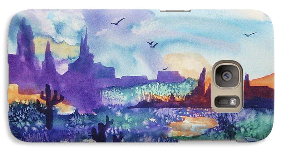 Southwest Galaxy S7 Case featuring the painting Tranquility II by Ellen Levinson