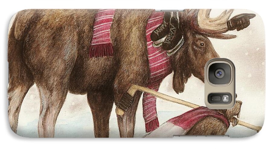 Moose Galaxy S7 Case featuring the drawing True North by Meagan Visser