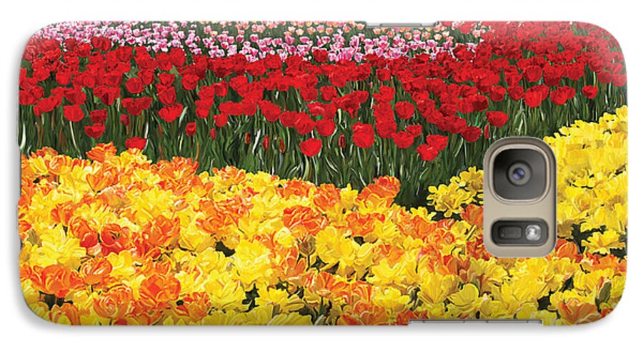 Tulip Galaxy S7 Case featuring the digital art Tulip Field by Tim Gilliland