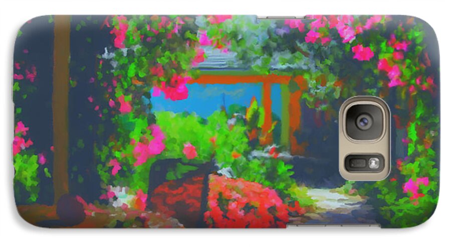 Tuscany Galaxy S7 Case featuring the painting Tuscan Courtyard by Tim Gilliland