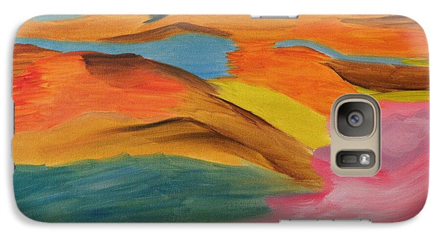 Aerial View Galaxy S7 Case featuring the painting View From Above by Meryl Goudey