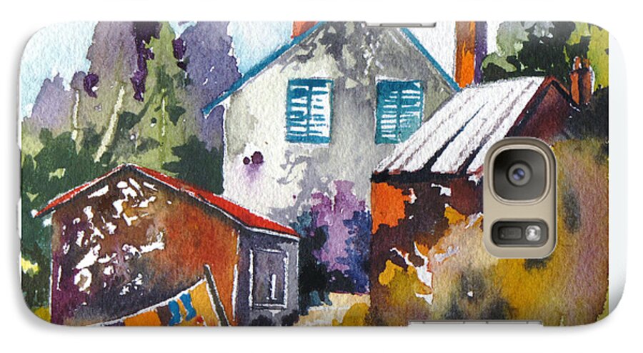 Houses Galaxy S7 Case featuring the painting Village Life 1 by Rae Andrews