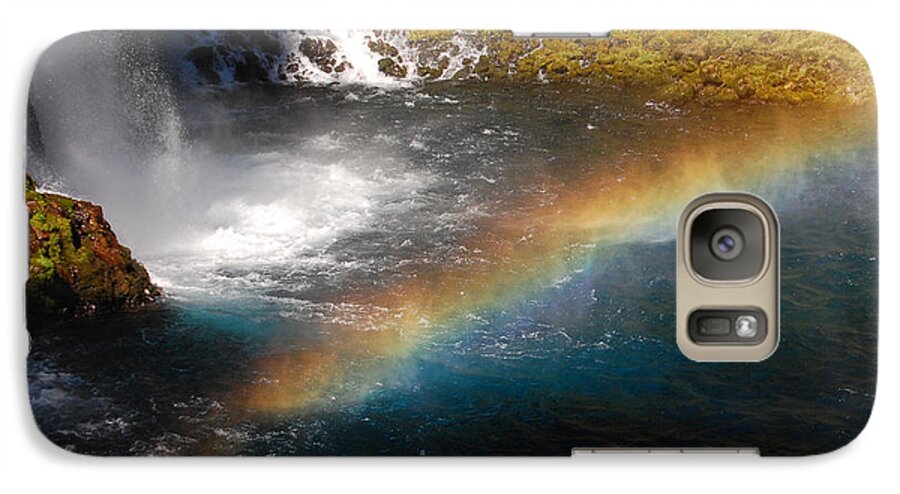 Mcarthur-burney Falls Memorial State Park Galaxy S7 Case featuring the photograph Water And Rainbow by Debra Thompson
