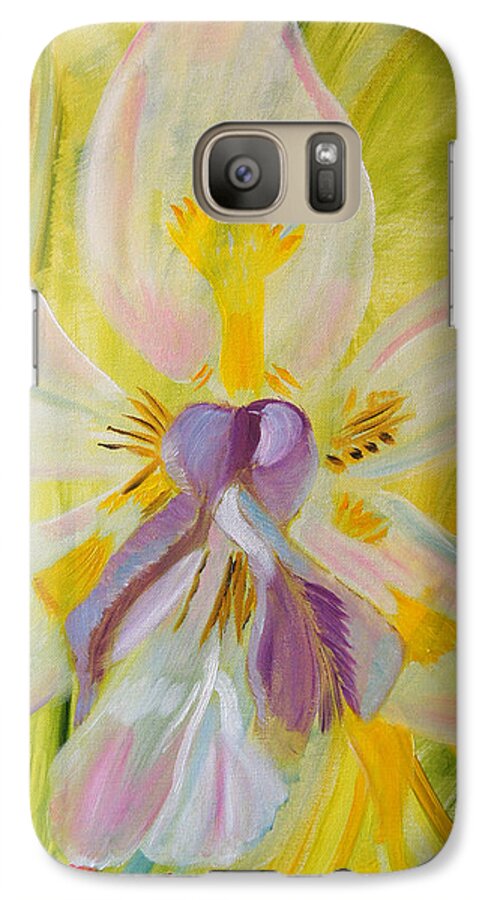 Transparent Flower Galaxy S7 Case featuring the painting Whisper by Meryl Goudey
