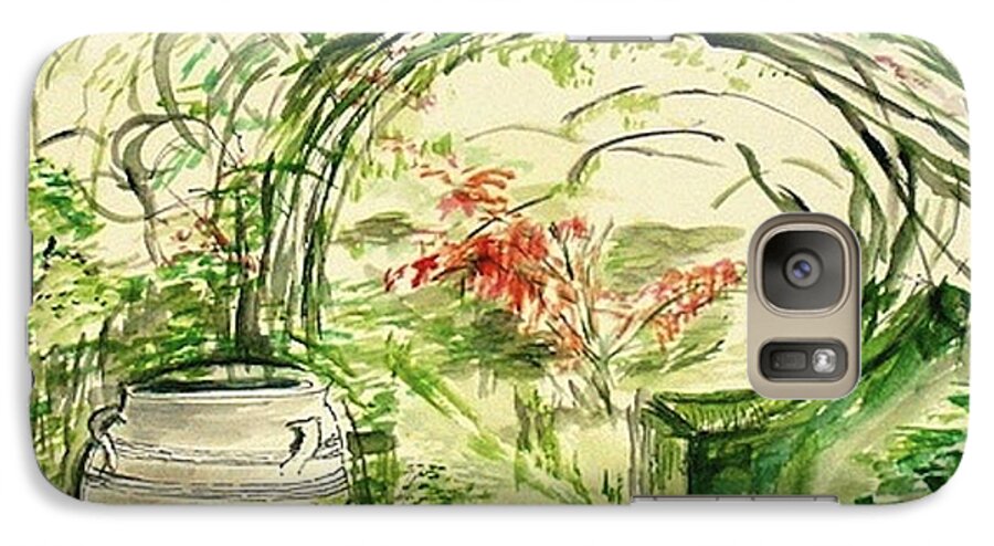 Landscape Galaxy S7 Case featuring the painting Whispers Of The Soft Wind by Helena Bebirian