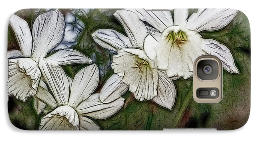 Daffodil Galaxy S7 Case featuring the digital art White Daffodil Flowers by Photographic Art by Russel Ray Photos