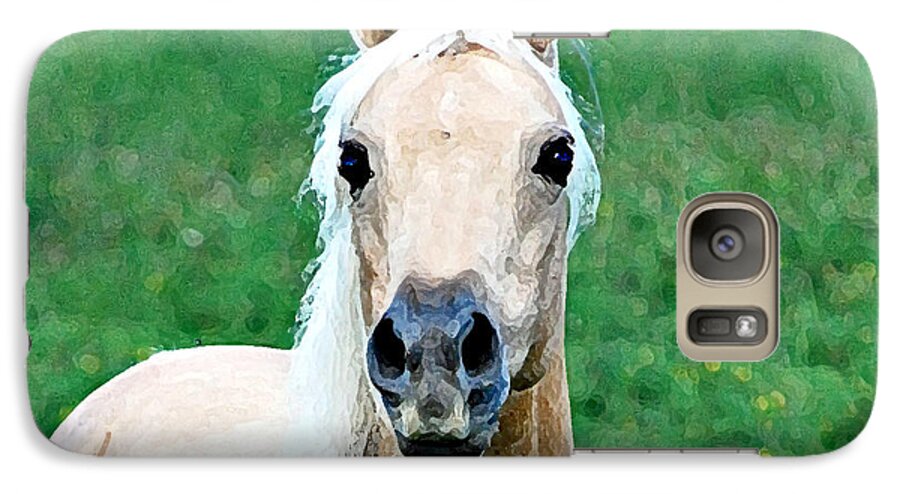 Horse Galaxy S7 Case featuring the photograph Who Comes to my Pasture by Lila Fisher-Wenzel