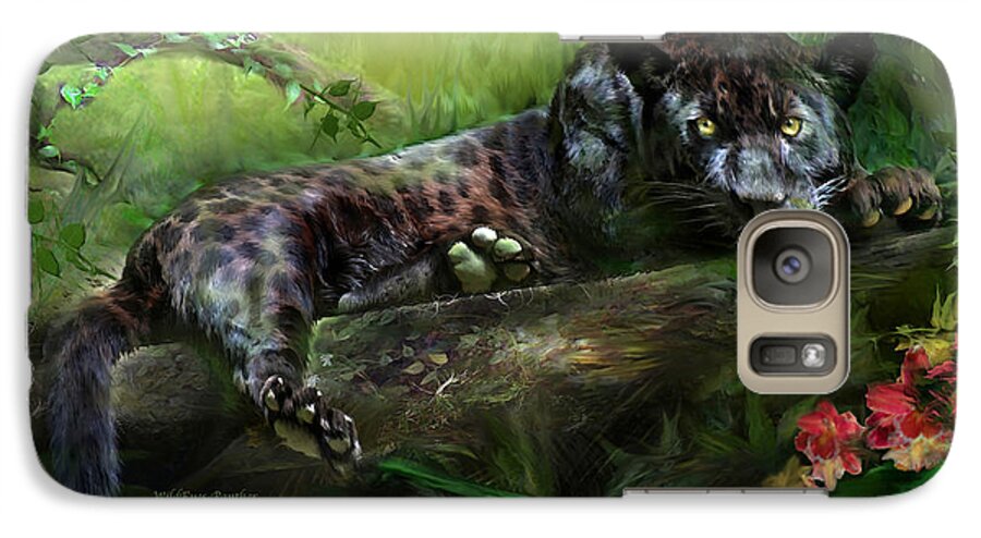Panther Galaxy S7 Case featuring the mixed media WildEyes - Panther by Carol Cavalaris