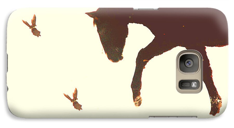 Horse Galaxy S7 Case featuring the photograph Winter Colt with Two Magpies by Anastasia Savage Ealy