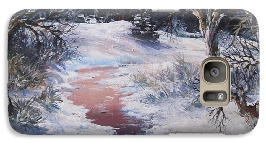 Snow Galaxy S7 Case featuring the painting Winter warmth by Megan Walsh