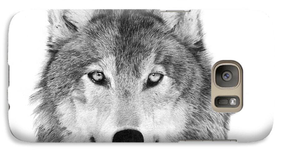  Wolf Galaxy S7 Case featuring the drawing Wolf - 004 by Abbey Noelle