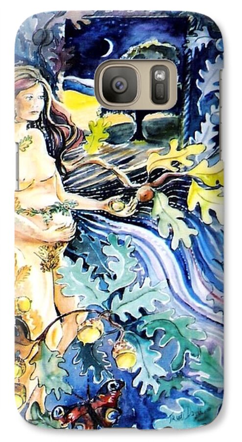 Acorn Galaxy S7 Case featuring the painting Woman Holding an Acorn - by Trudi Doyle