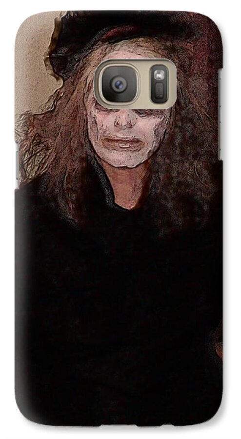Desoto Galaxy S7 Case featuring the digital art Woman in Black - Halloween at the DeSoto House Hotel by David Blank