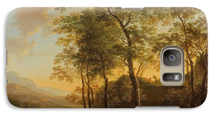 Wood Galaxy S7 Case featuring the painting Wooded Hillside with a Vista by Jan Both