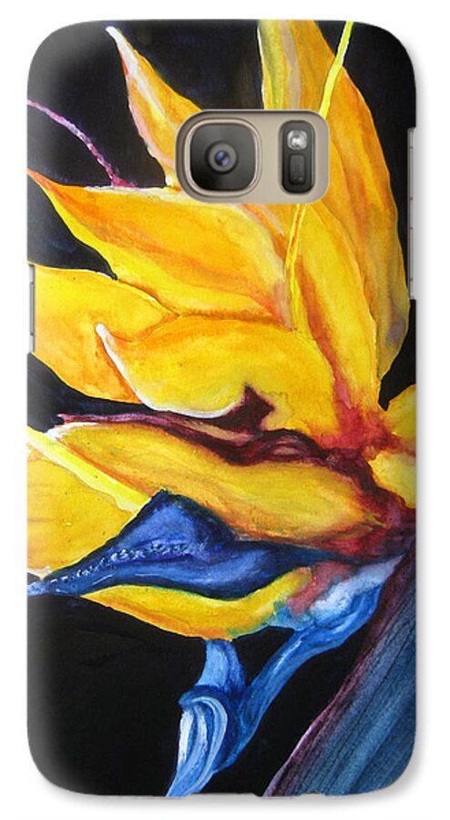 Lil Taylor Galaxy S7 Case featuring the painting Yellow Bird by Lil Taylor