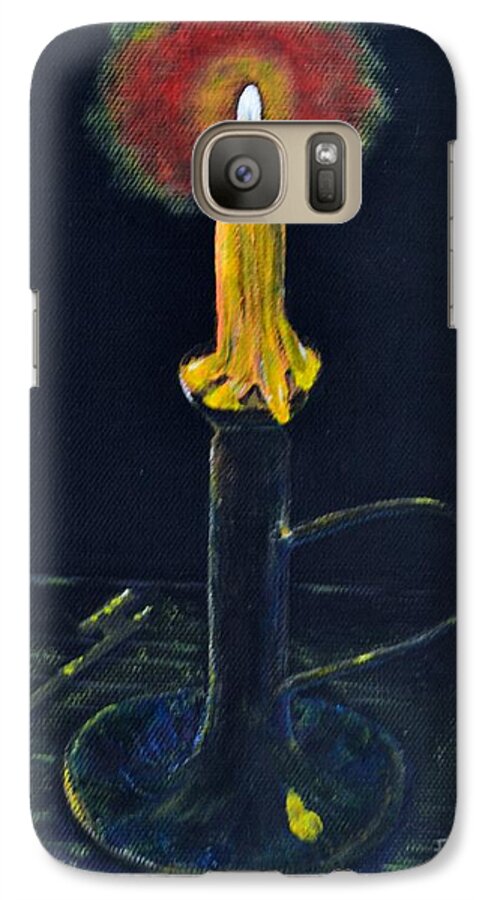 Coin Galaxy S7 Case featuring the painting Yellow candle by Melvin Turner