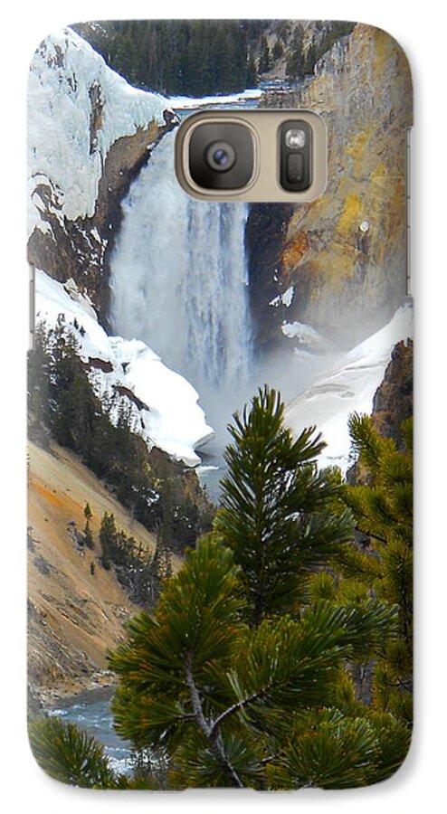 Yellowstone Galaxy S7 Case featuring the photograph Yellowstone Lower Falls in Spring by Michele Myers