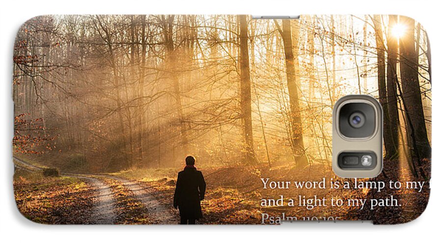 Psalm Galaxy S7 Case featuring the photograph Your word is a light to my path bible verse quote by Matthias Hauser