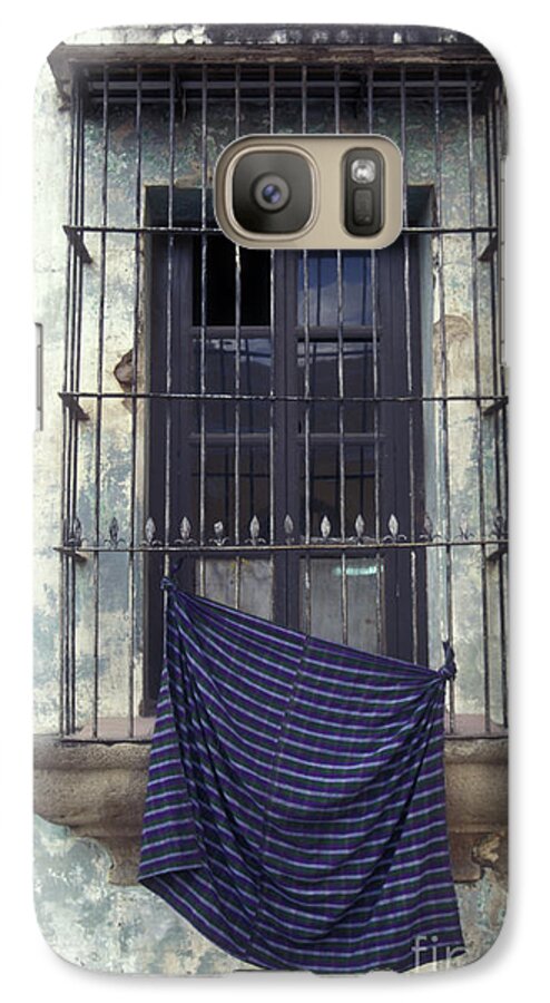 Guatemala Galaxy S7 Case featuring the photograph ANTIGUA WINDOW Guatemala by John Mitchell