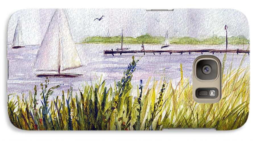 Barnegat Galaxy S7 Case featuring the painting Barnegat Sails by Clara Sue Beym