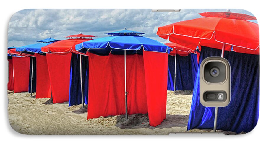 Beach Galaxy S7 Case featuring the photograph Beach Umbrellas Nice France by Dave Mills