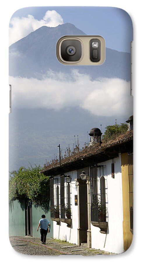 Guatemala Galaxy S7 Case featuring the photograph BENEATH THE VOLCANO Antigua Guatemala by John Mitchell