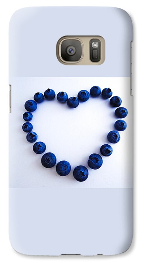 Blueberry Galaxy S7 Case featuring the photograph Blueberry Heart by Julia Wilcox