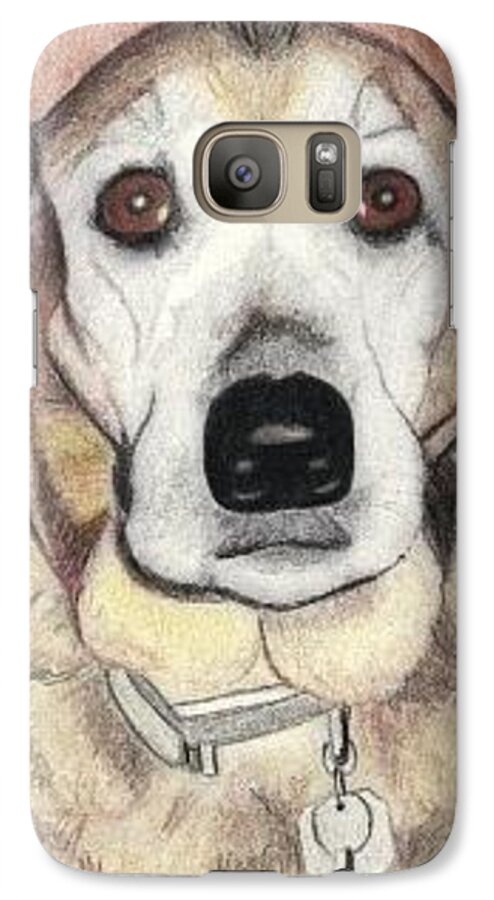 Dog Galaxy S7 Case featuring the drawing Chloe by Ana Tirolese