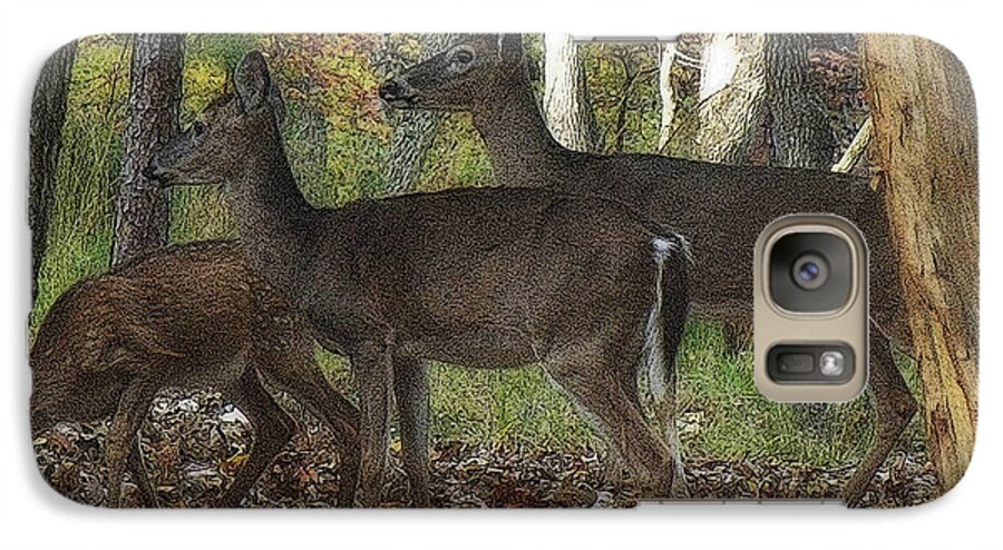 Deer Galaxy S7 Case featuring the photograph Deer in Forest by Lydia Holly