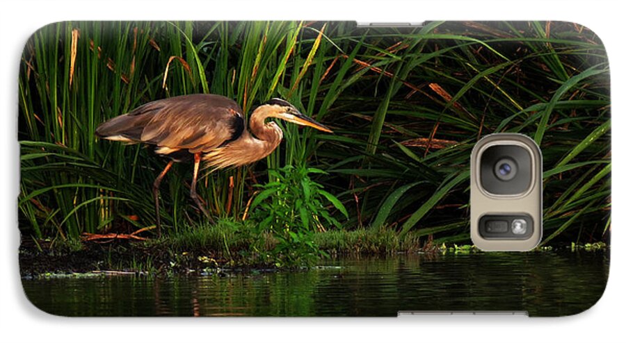 Nature Galaxy S7 Case featuring the photograph Great Heron by Deborah Smith