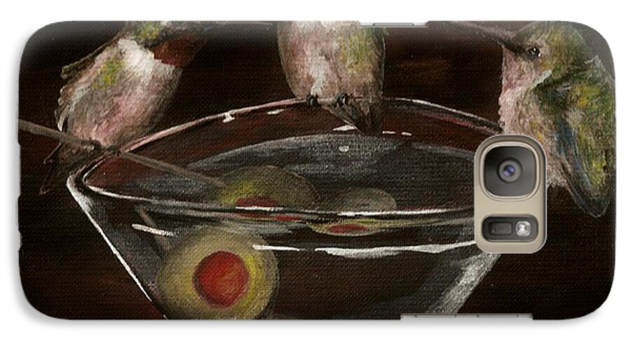 Humming Bird Galaxy S7 Case featuring the painting Martini for the birds revisited by Meagan Visser