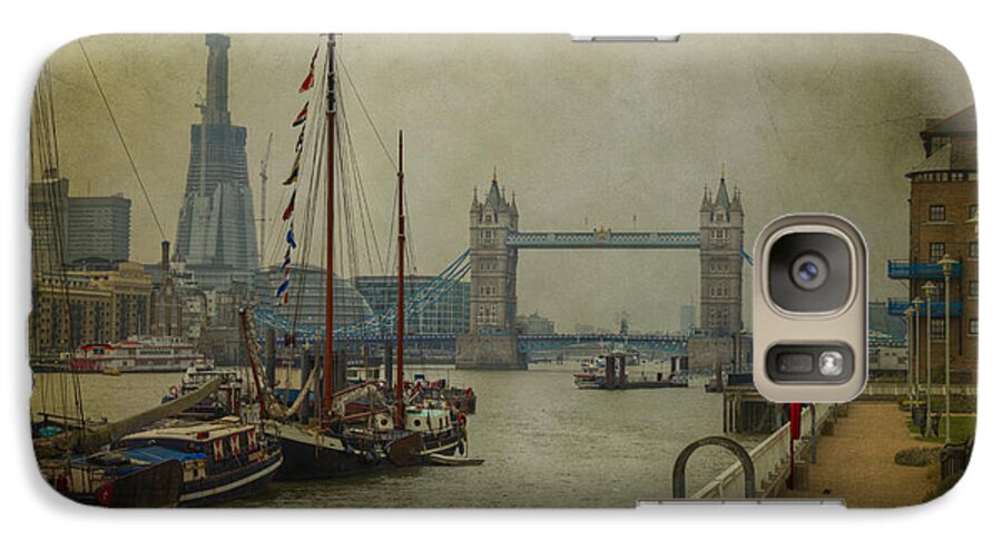 Thames Galaxy S7 Case featuring the photograph Moored Thames Barges. by Clare Bambers