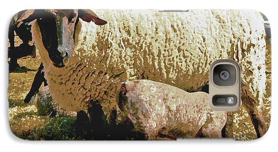 Sheep Galaxy S7 Case featuring the photograph Mother and Child IV by William Fields