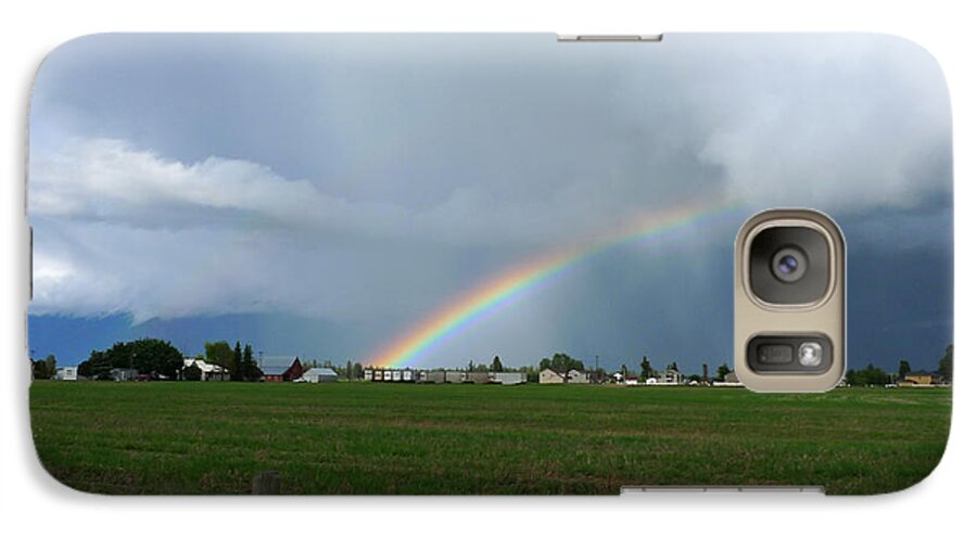 Landscape Galaxy S7 Case featuring the photograph Rainbow before the storm by Nina Prommer