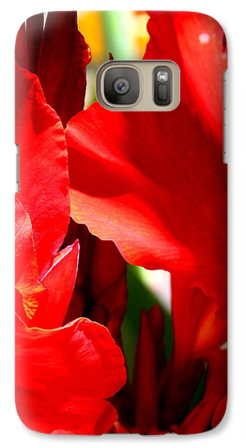Flowers Galaxy S7 Case featuring the photograph Red Canna Portrait by M Diane Bonaparte