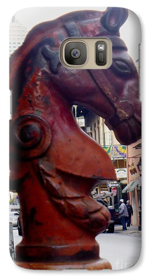 Horse Galaxy S7 Case featuring the photograph Red Horse Head Post by Alys Caviness-Gober