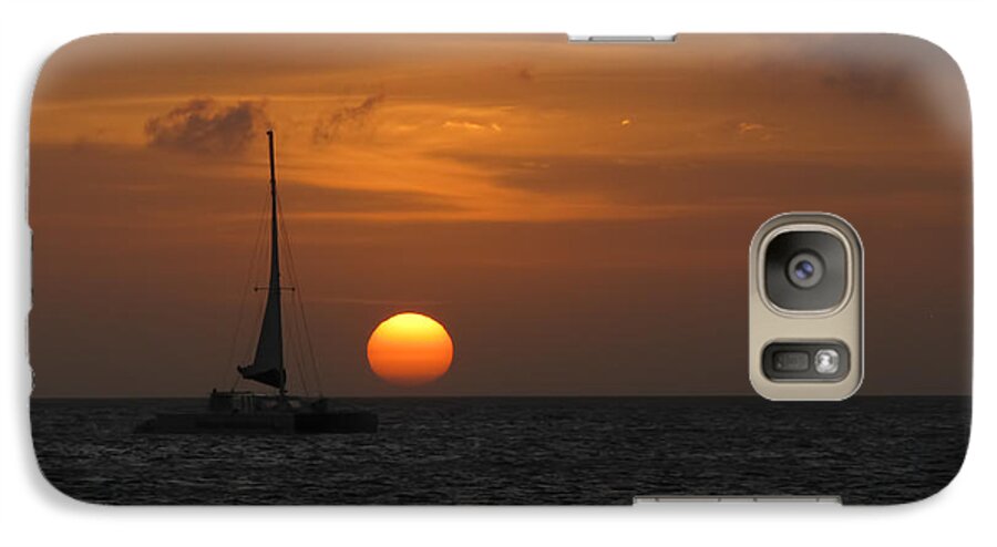 Sunset Galaxy S7 Case featuring the photograph Sailing away by David Gleeson