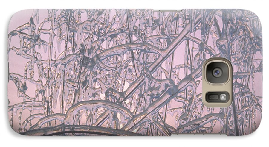 Crystalline Galaxy S7 Case featuring the photograph Sunrise Through Ice Covered Shrub by Tom Wurl