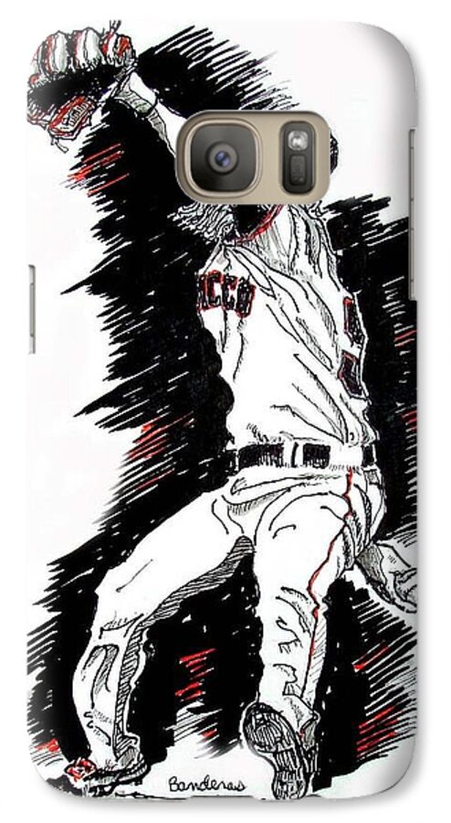Baseball Galaxy S7 Case featuring the painting Tim Lincecum by Terry Banderas
