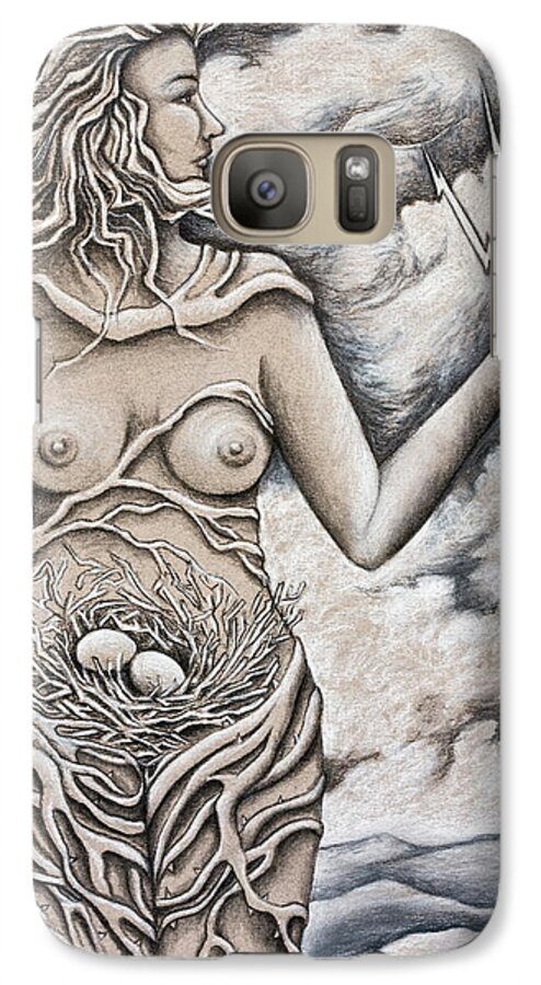 Charcoal Drawings Galaxy S7 Case featuring the drawing Finding Strength #1 by Sheri Howe