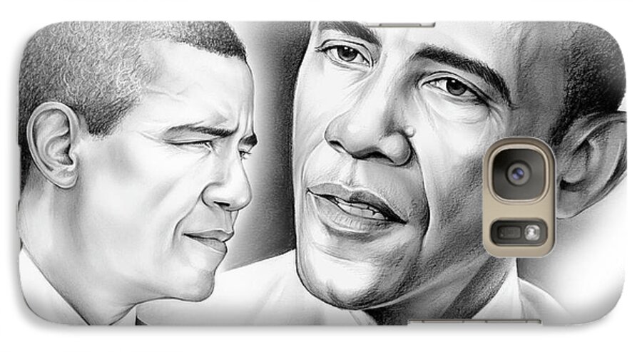 President Galaxy S7 Case featuring the drawing President Barack Obama #1 by Greg Joens