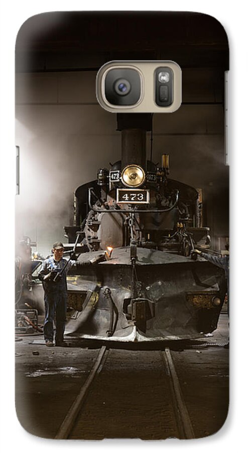 Carol M. Highsmith Galaxy S7 Case featuring the photograph Steam locomotive in the roundhouse of the Durango and Silverton Narrow Gauge Railroad in Durango by Carol M Highsmith