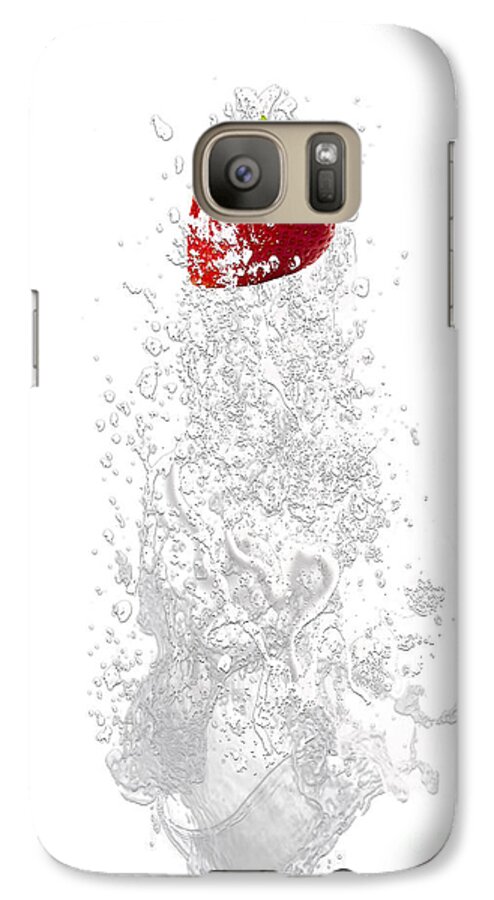 Strawberry Galaxy S7 Case featuring the mixed media Strawberry Splash #1 by Marvin Blaine