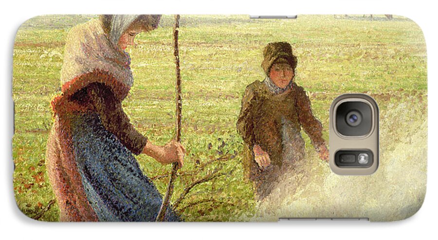 Camille Galaxy S7 Case featuring the painting White Frost by Camille Pissarro