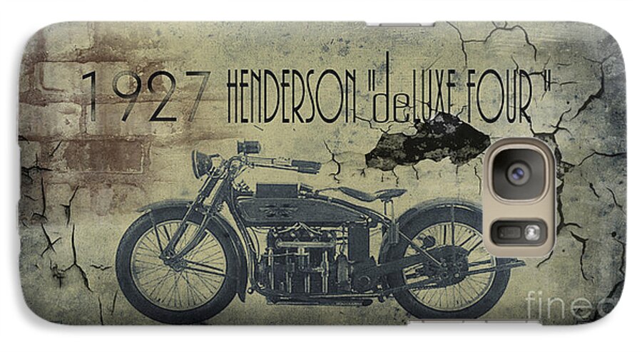 Motorcycle Framed Prints Galaxy S7 Case featuring the painting 1927 Henderson Vintage Motorcycle by Cinema Photography