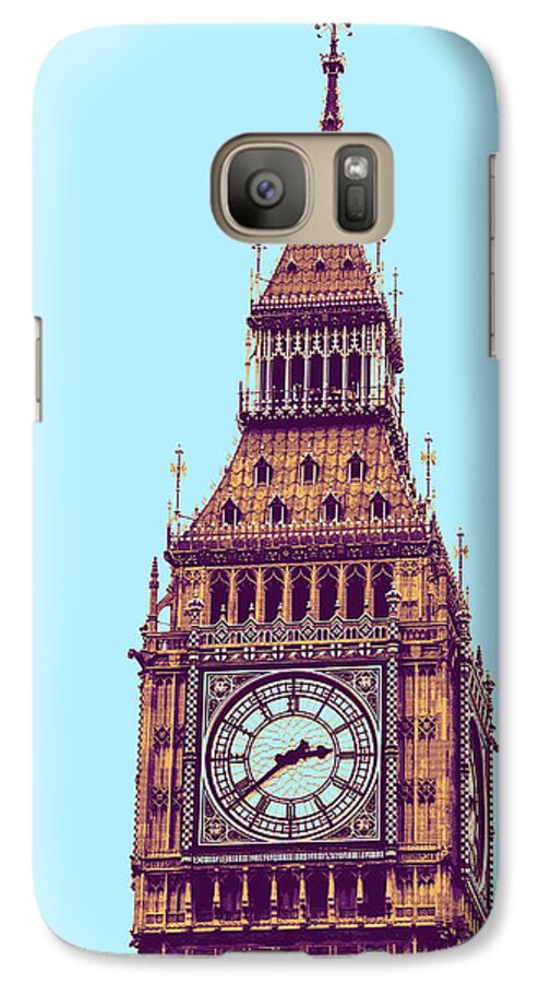 Asar Studios Galaxy S7 Case featuring the painting Big Ben Tower, London #2 by Celestial Images