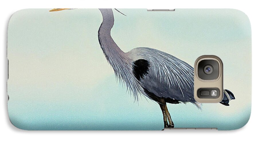 Heron Galaxy S7 Case featuring the painting Blue Water Heron by James Williamson