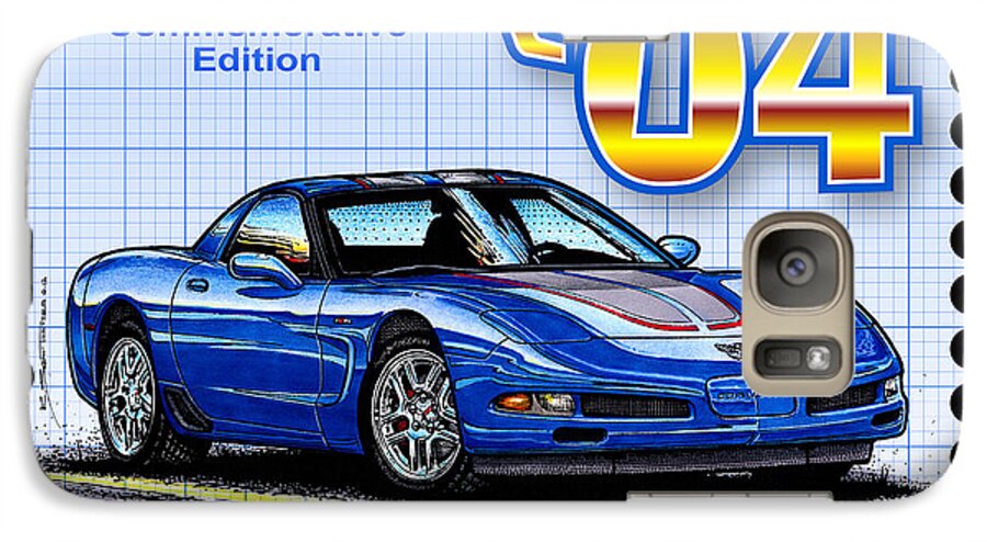 2004 Corvette Galaxy S7 Case featuring the digital art 2004 Commemorative Edition Corvette by K Scott Teeters