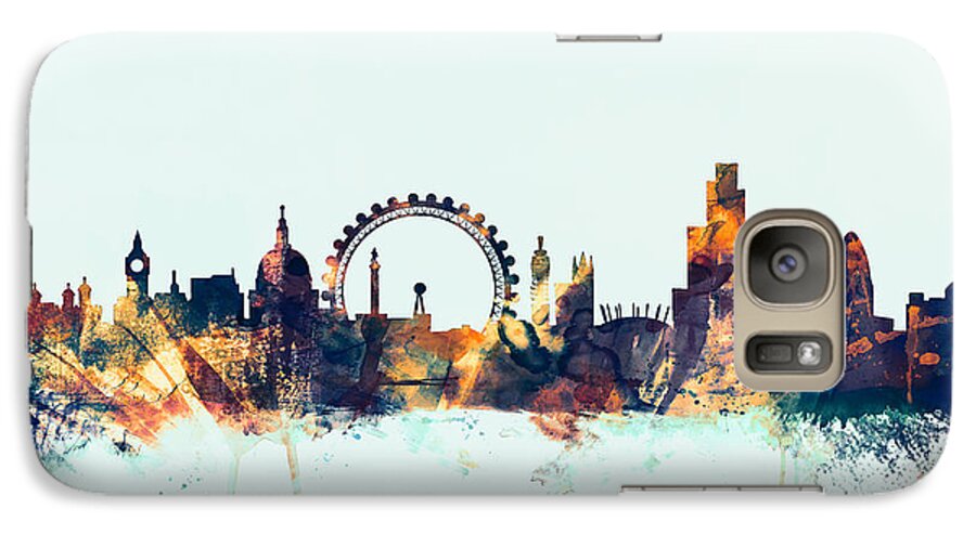 London Galaxy S7 Case featuring the digital art London England Skyline #28 by Michael Tompsett